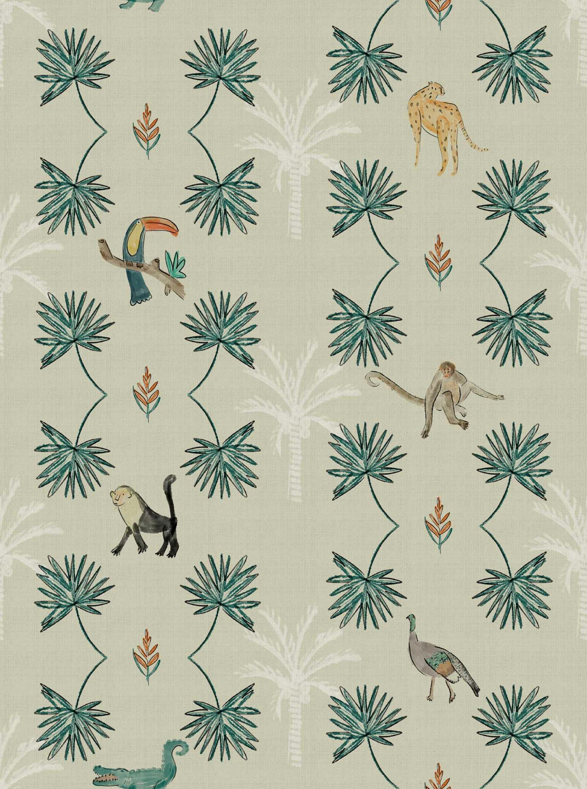 Monteverde wallpaper by Coordonné in Safari, flat pattern view