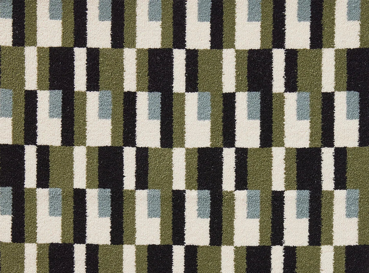Montevideo Rug by Pierre Frey in Noir/Vert (FT424001)