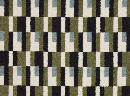 Montevideo Rug by Pierre Frey in Noir/Vert (FT424001)