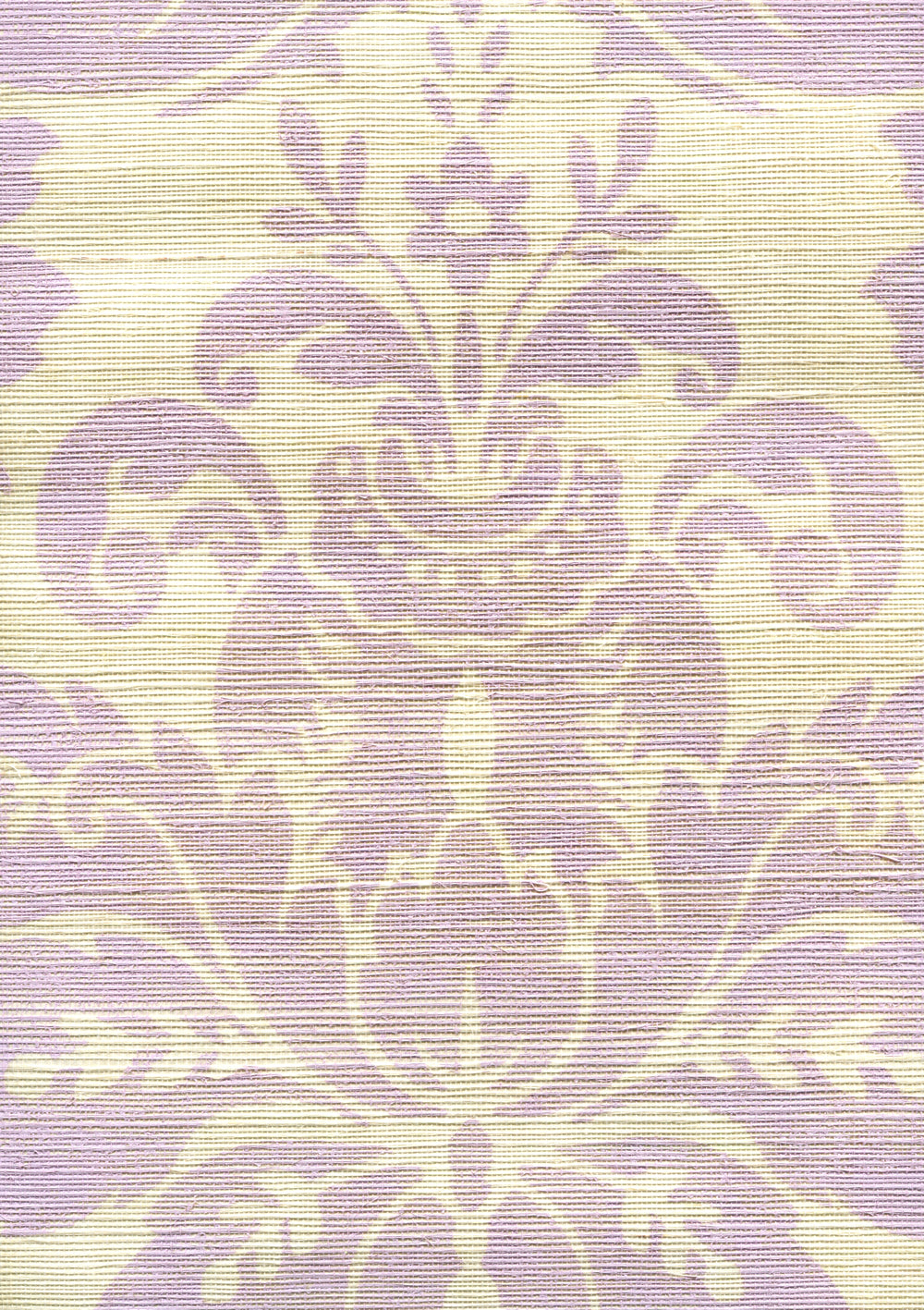 Monty on Grasscloth Lavender on Cream Grasscloth wallpaper by Quadrille