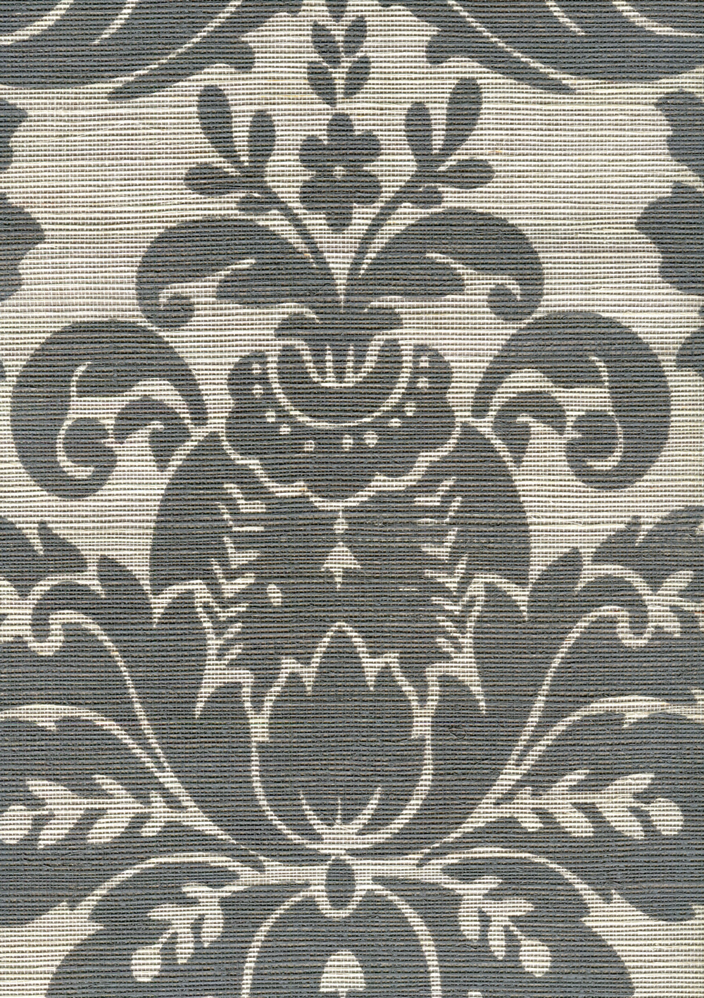 Monty on Grasscloth Gray on Silver Grasscloth wallpaper by Quadrille