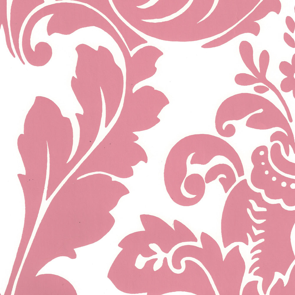 Monty Dark Pink on Almost White wallpaper by Quadrille