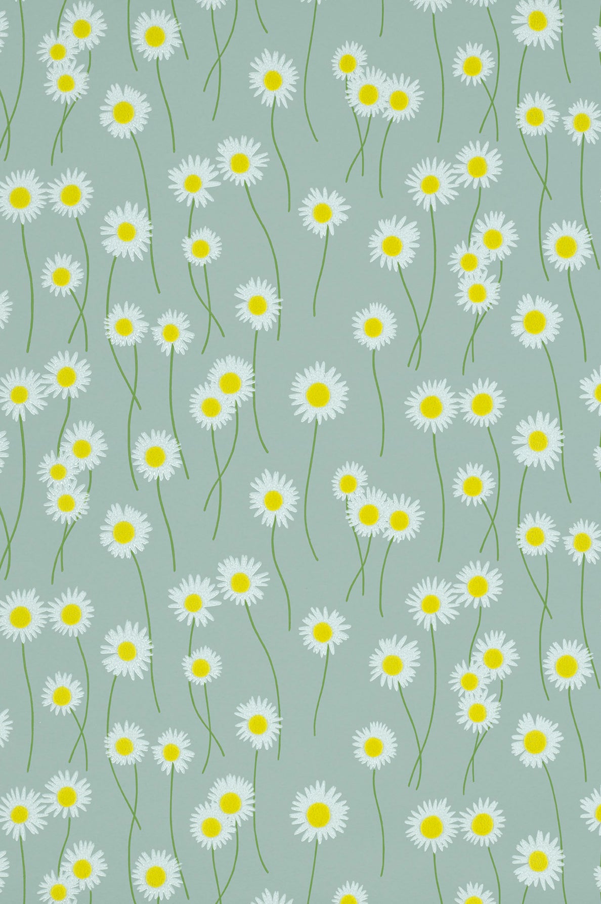 Moon Daisies wallpaper by Little Greene in Celestial Blue