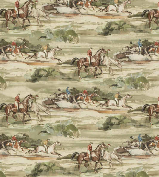 Morning Gallop Linen Fabric by Mulberry Home Antique