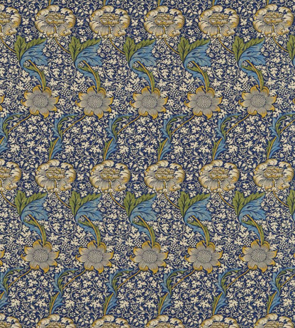 Kennet Fabric by Morris & Co Indigo/Gold
