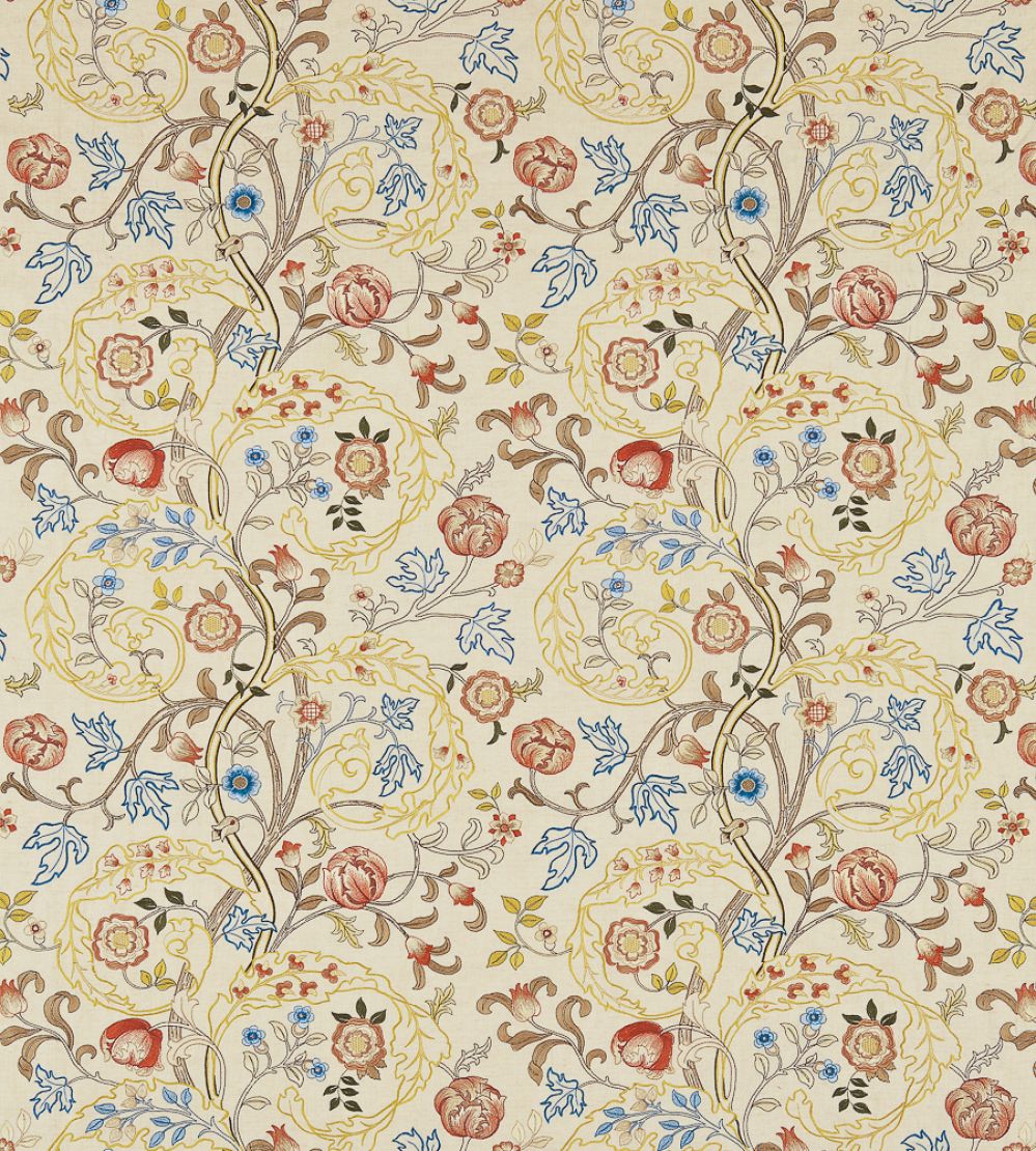 Mary Isobel Embroideries Fabric by Morris & Co Russet/Olive
