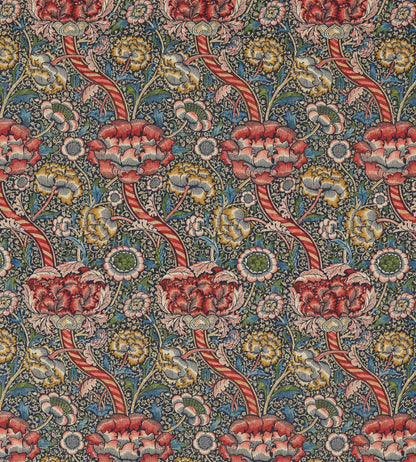 Wandle Fabric by Morris & Co Indigo/Carmine