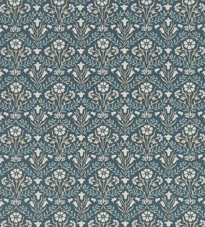 Morris Bellflowers Wallpaper by Morris & Co Indigo/Linen