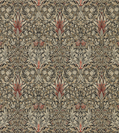 Snakeshead Wallpaper by Morris & Co Charcoal/Spice