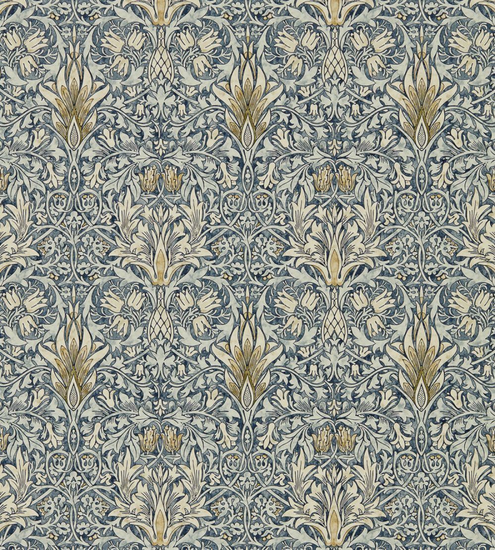 Snakeshead Wallpaper by Morris & Co Indigo/Cumin