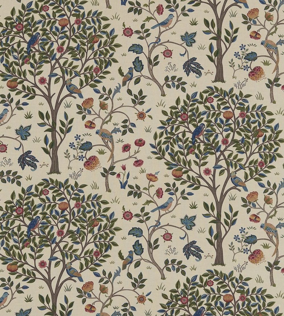 Kelmscott Tree Fabric by Morris & co Woad/Wine