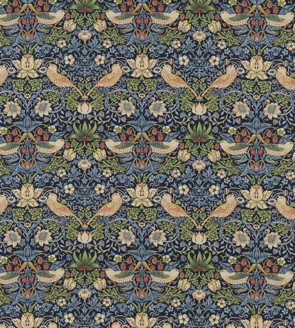 Strawberry Thief Fabric by Morris & co Indigo/Mineral