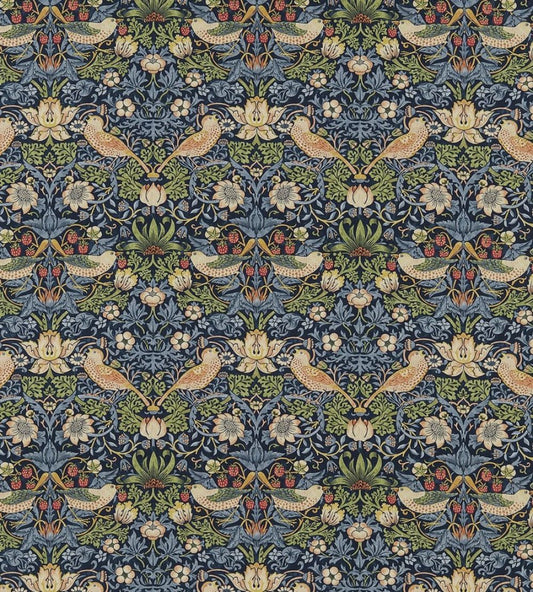 Strawberry Thief Fabric by Morris & co Indigo/Mineral