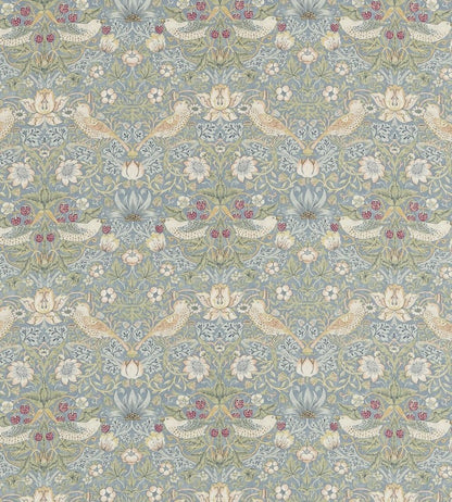 Strawberry Thief Fabric by Morris & co Slate/Vellum