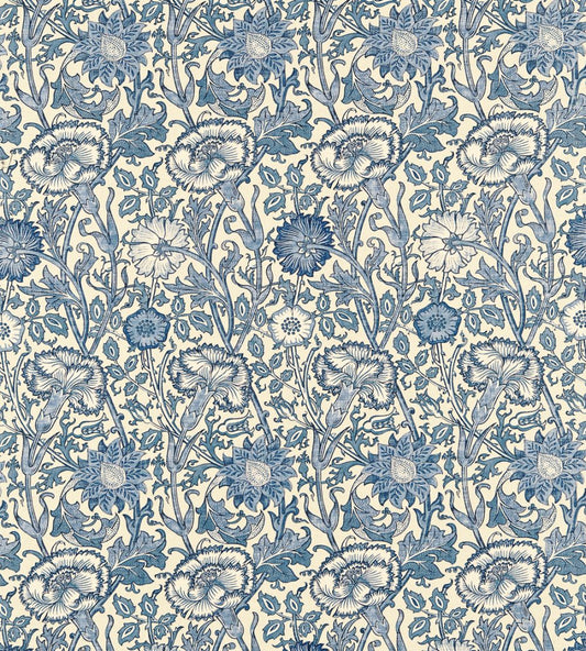 Pink & Rose Fabric by Morris & Co Vellum/Indigo