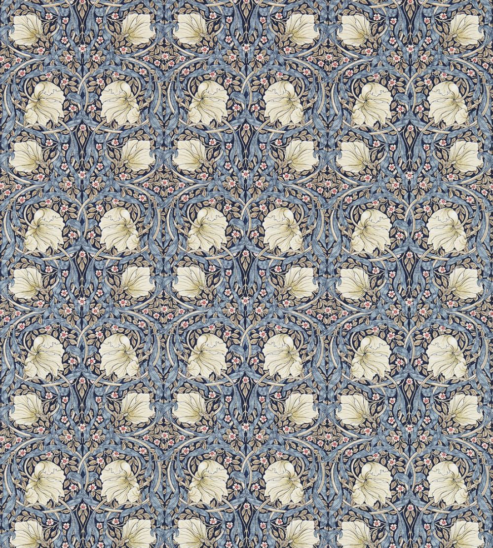 Pimpernel Fabric by Morris & Co Indigo/Hemp