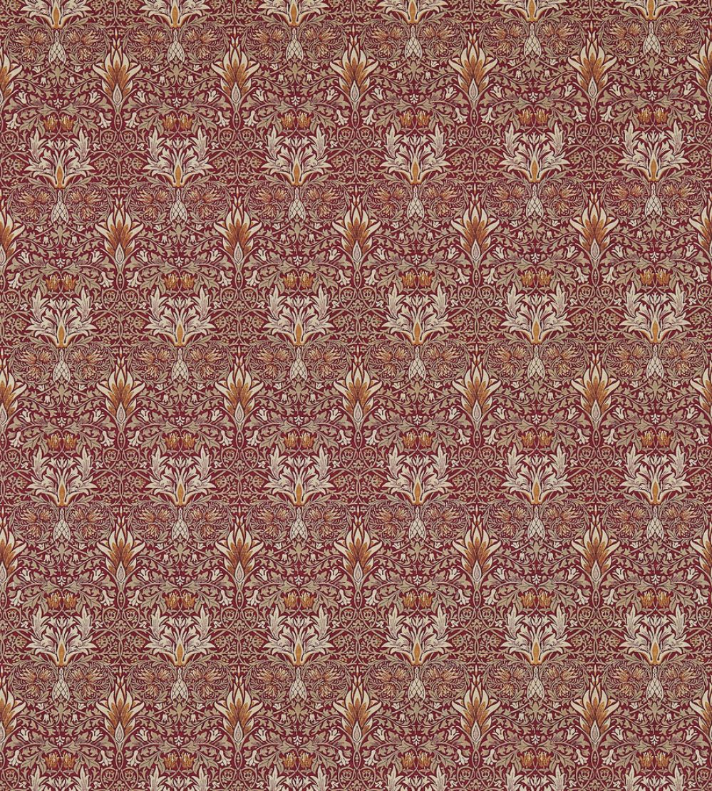 Snakeshead Fabric by Morris & Co Claret/Gold