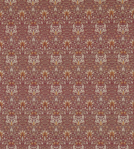 Snakeshead Fabric by Morris & Co Claret/Gold