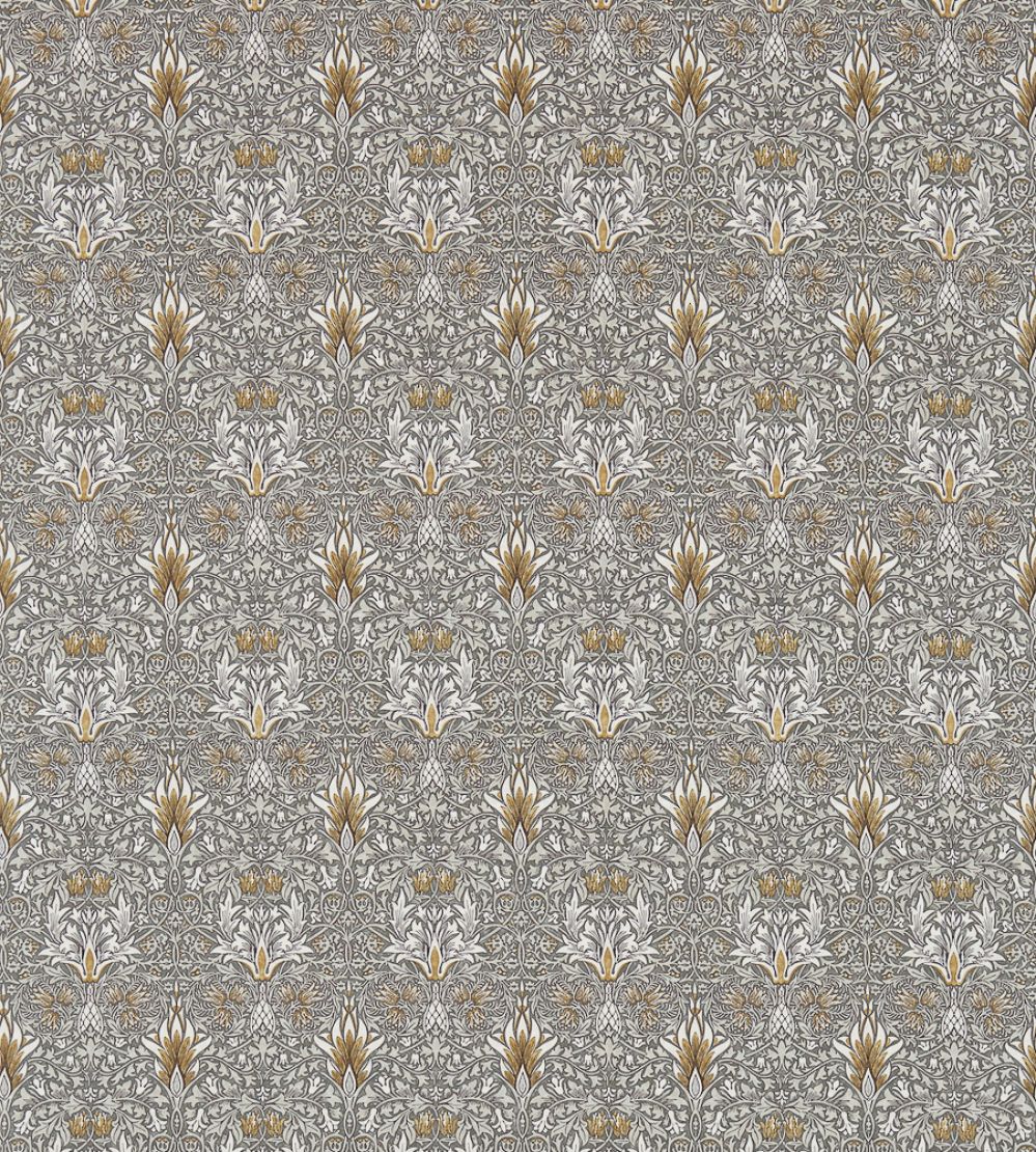 Snakeshead Fabric by Morris & Co Pewter/Gold