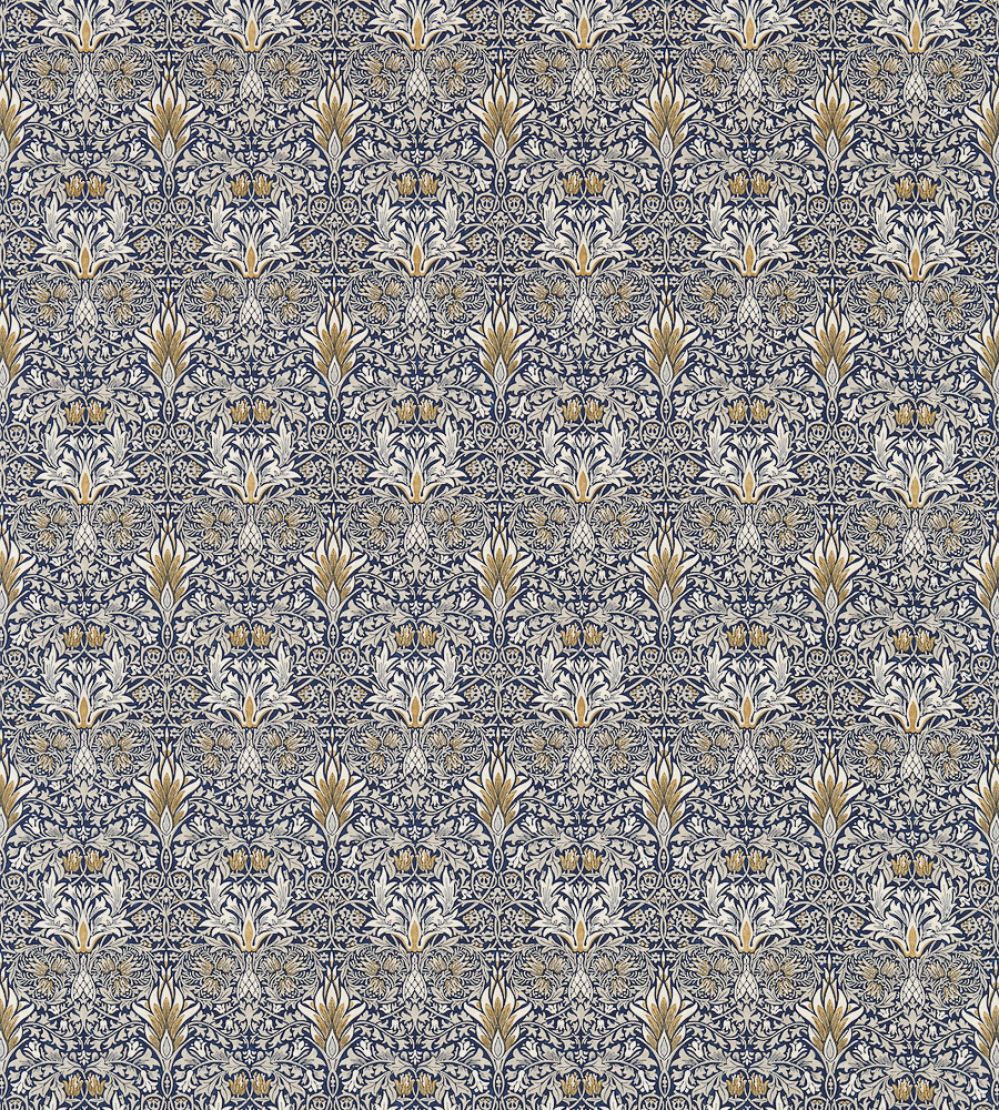 Snakeshead Fabric by Morris & Co Indigo/Hemp