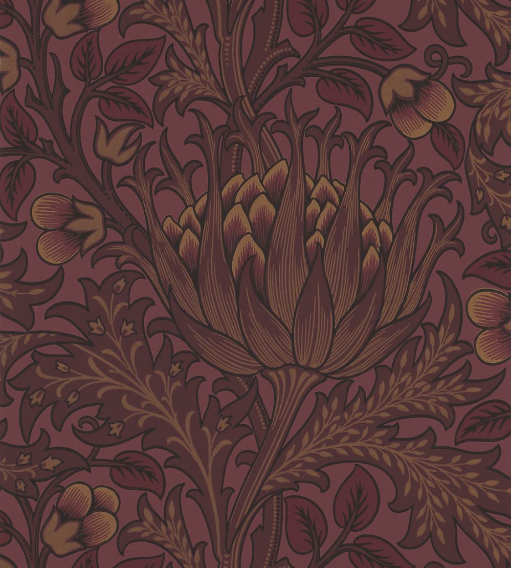 Artichoke Wallpaper by Morris & Co Wine