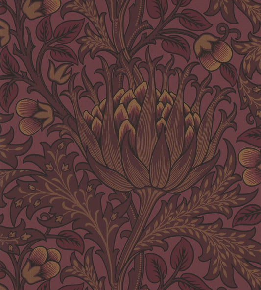 Artichoke Wallpaper by Morris & Co Wine