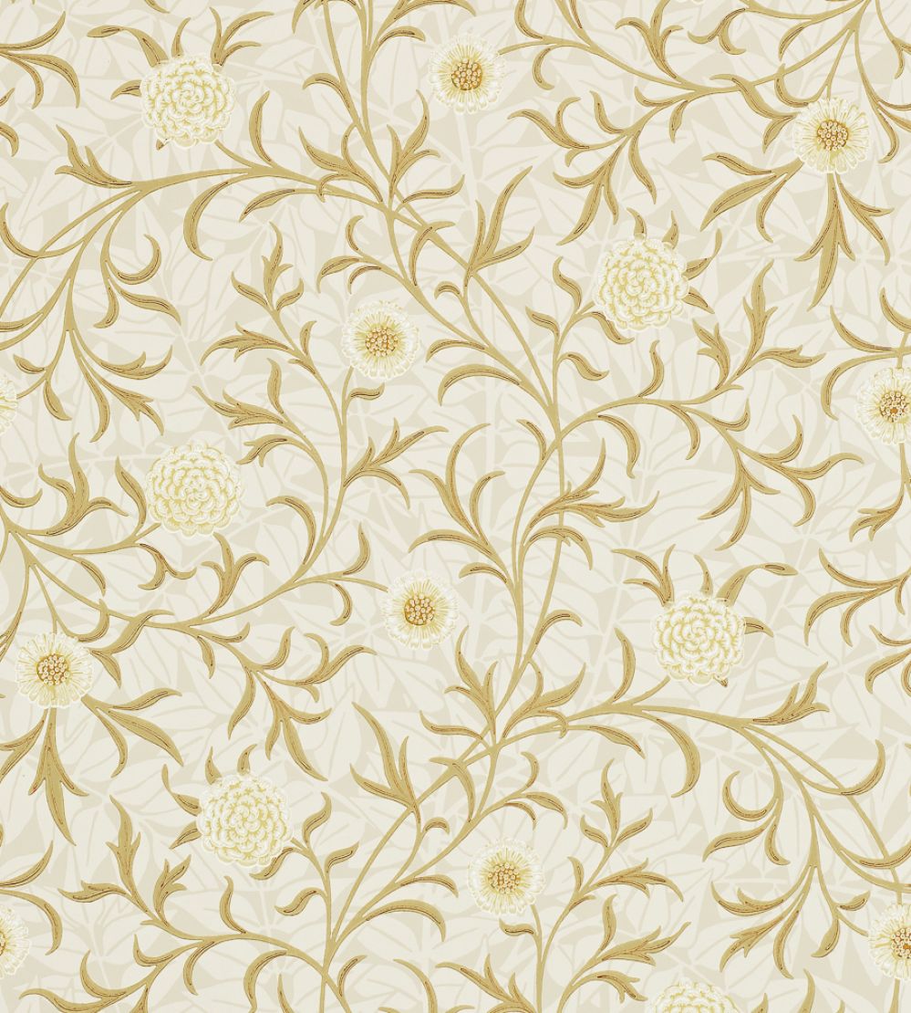 Scroll Wallpaper by Morris & Co Vellum/Biscuit
