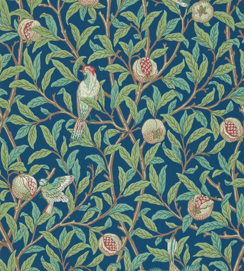 Bird & Pomegranate Wallpaper by Morris & Co Blue/Sage