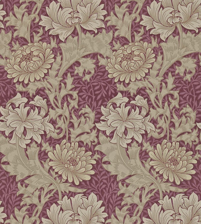 Chrysanthemum Wallpaper by Morris & Co Wine