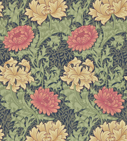 Chrysanthemum Wallpaper by Morris & Co Indigo