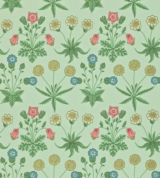 Daisy Wallpaper by Morris & Co Pale Green/Rose