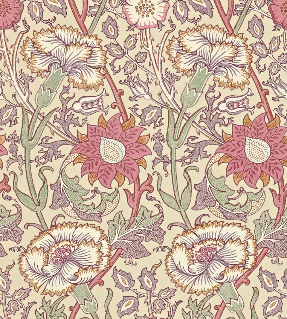 Pink & Rose Wallpaper by Morris & Co Manilla/Wine
