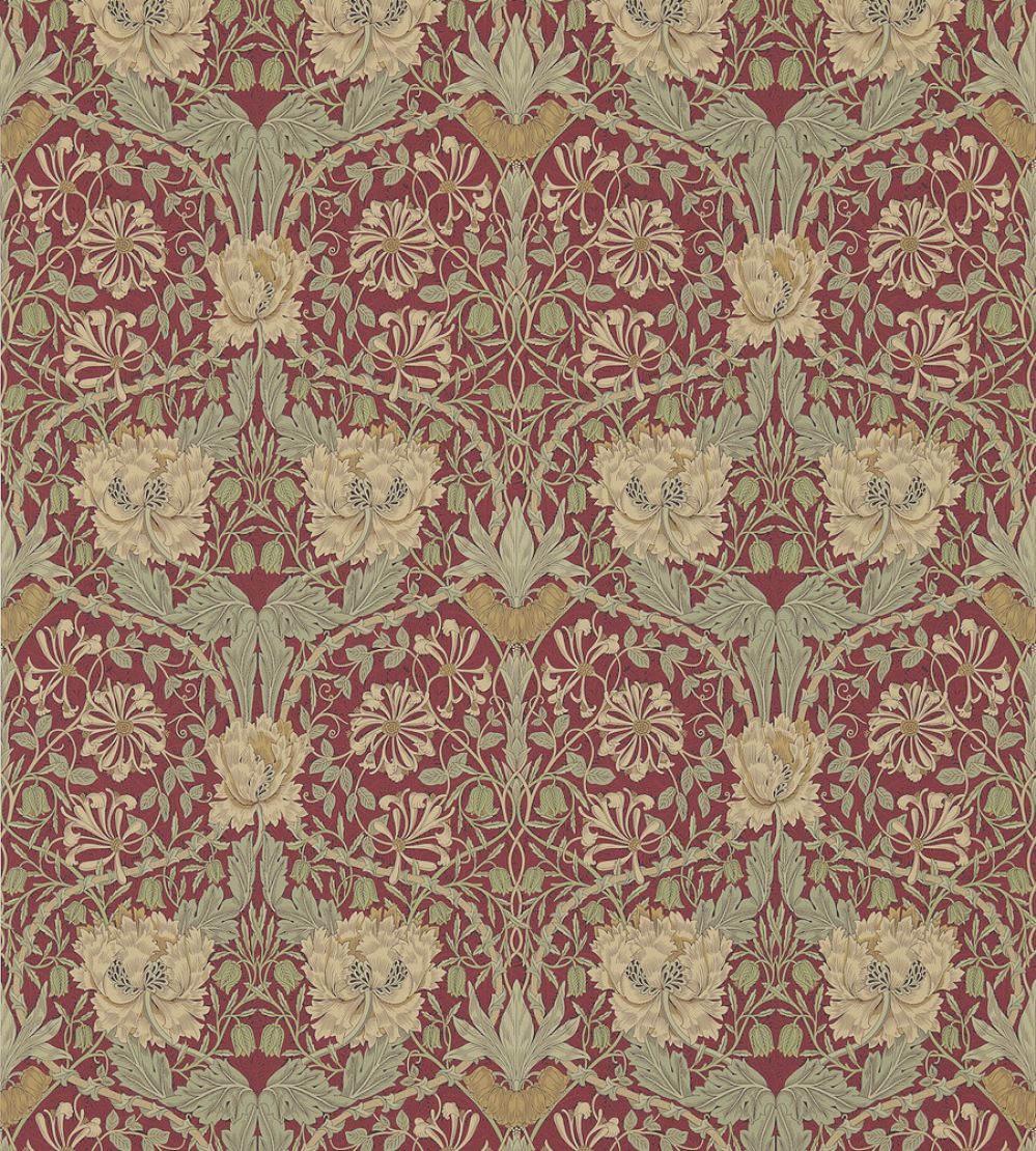 Honeysuckle & Tulip Wallpaper by Morris & Co Red/Gold