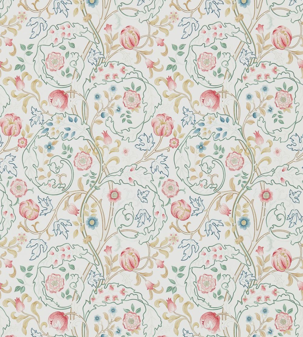 Mary Isobel Wallpaper by Morris & Co Pink/Ivory