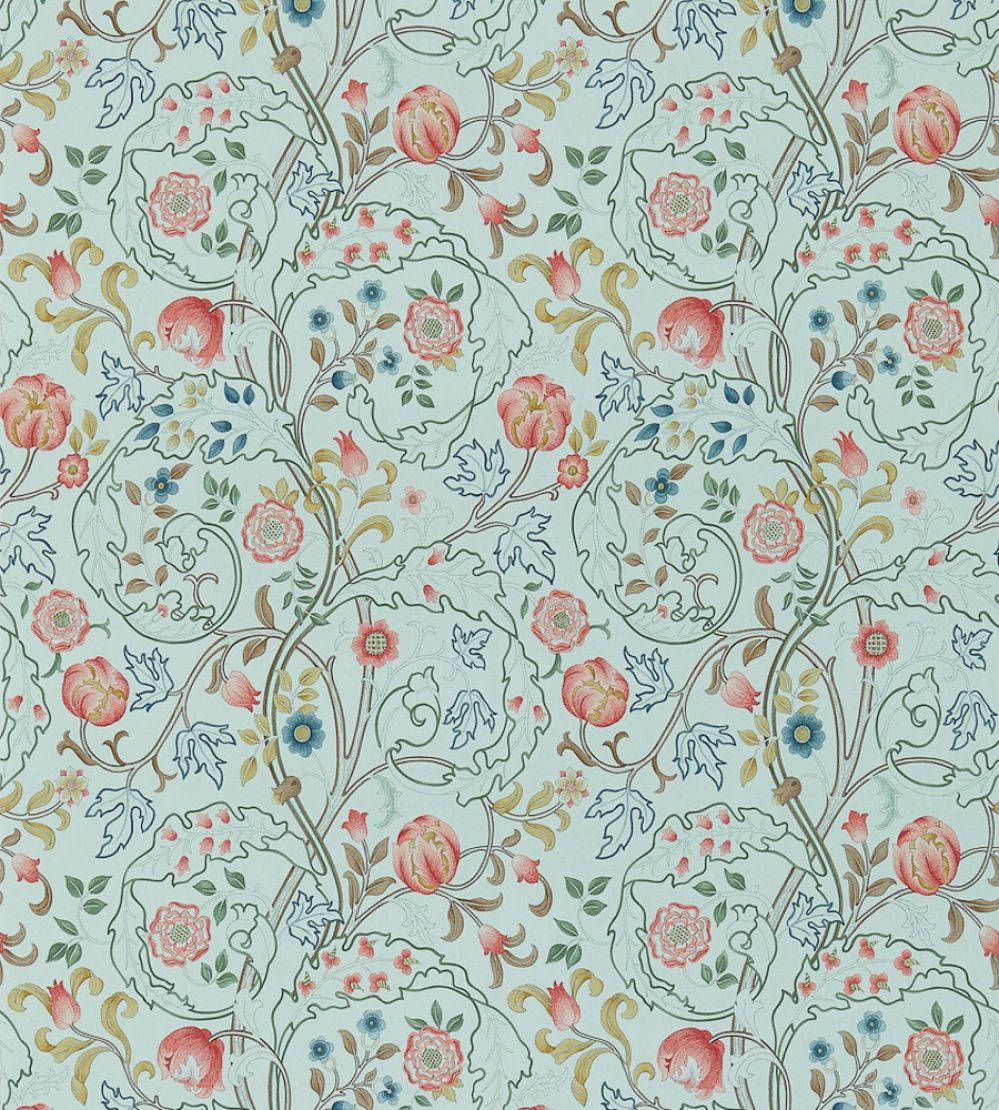Mary Isobel Wallpaper by Morris & Co Silk Blue/Pink