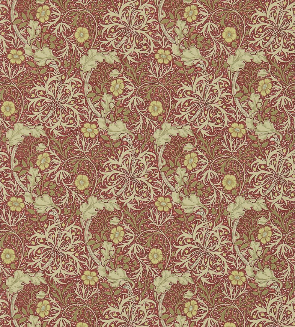 Morris Seaweed Wallpaper by Morris & Co Red/Gold