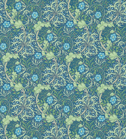 Morris Seaweed Wallpaper by Morris & Co Cobalt/Thyme