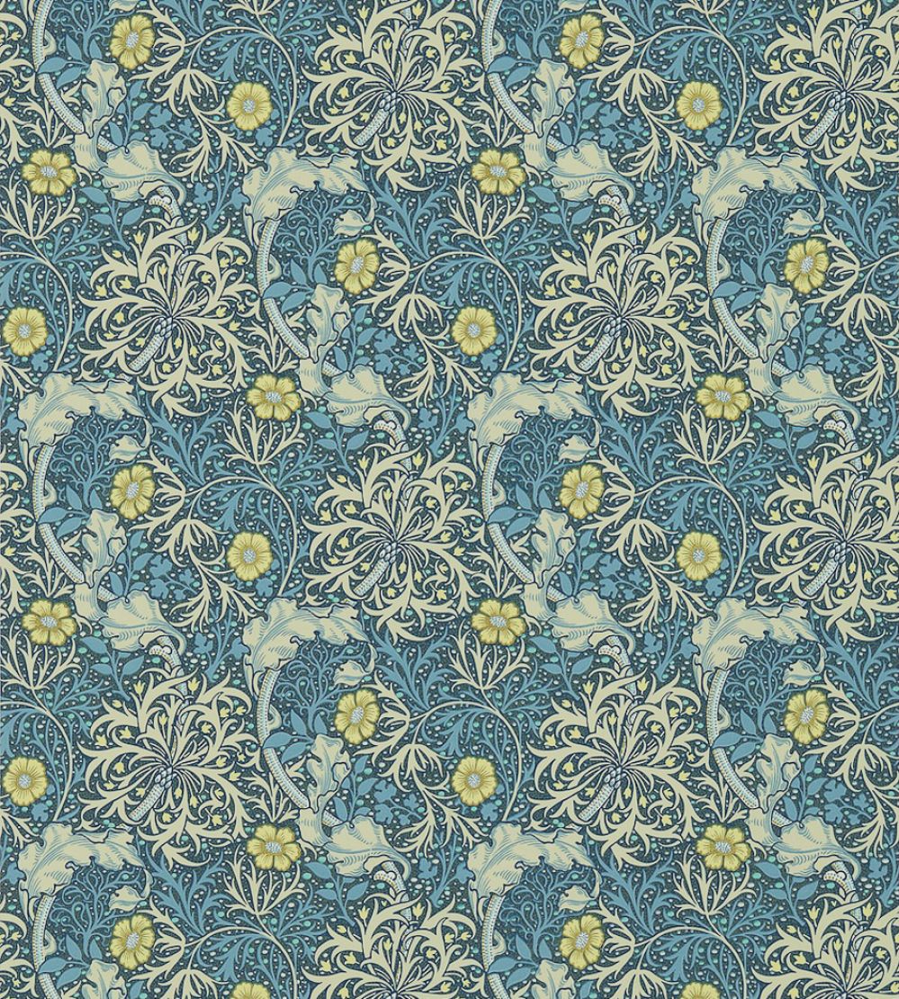 Morris Seaweed Wallpaper by Morris & Co Ink/Woad