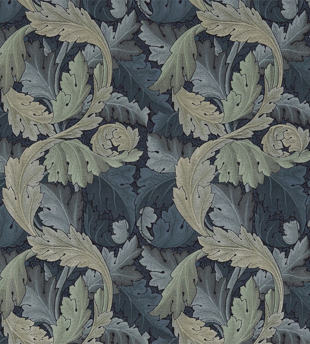 Acanthus Tapestry Fabric by Morris & Co Indigo/Mineral