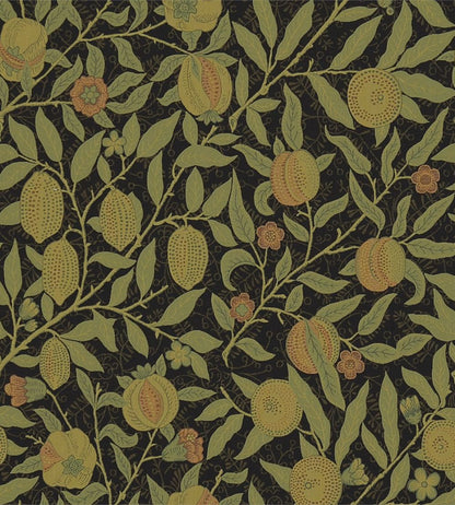 Fruit Fabric by Morris & Co Black/Claret