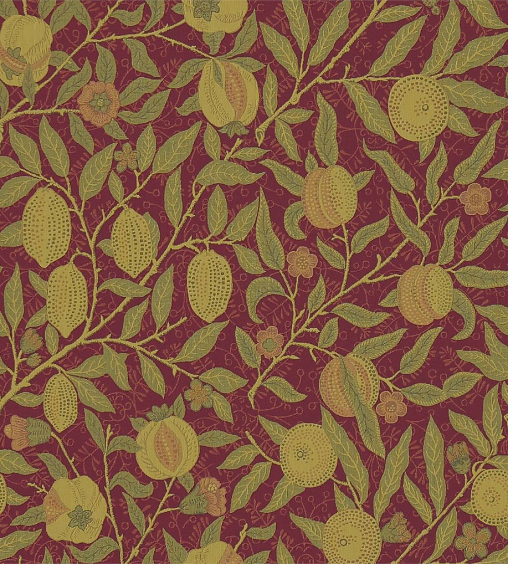 Fruit Fabric by Morris & Co Crimson/Thyme
