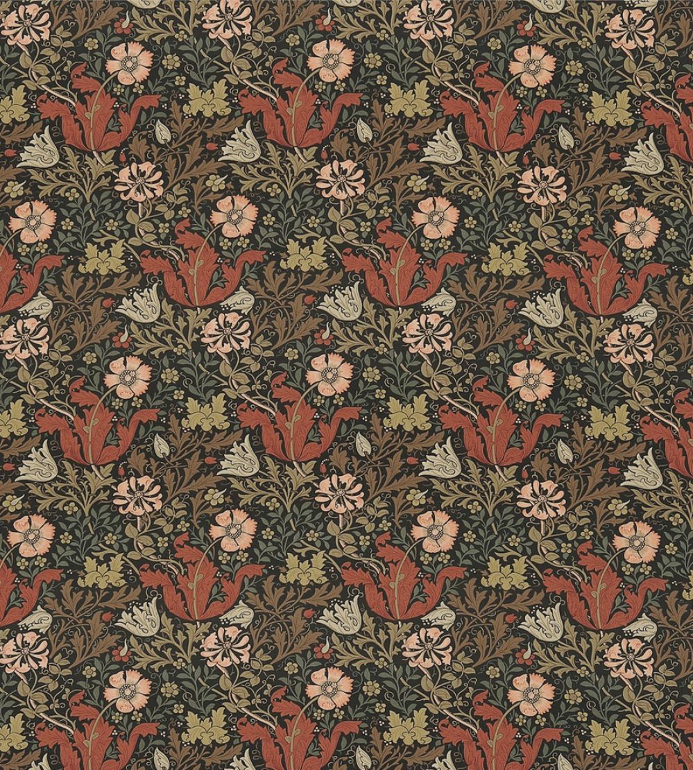 Compton Fabric by Morris & Co Terracotta/Multi