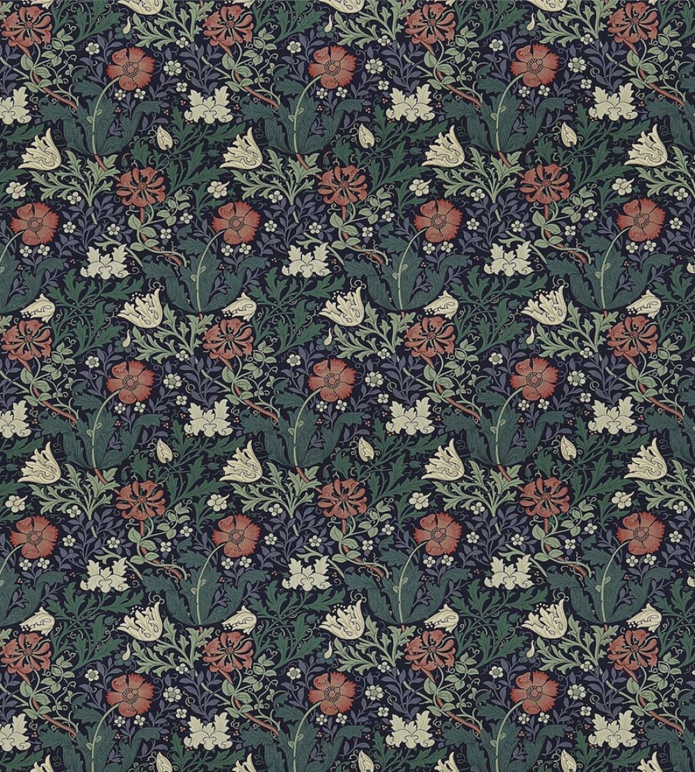Compton Fabric by Morris & Co Indigo/Green