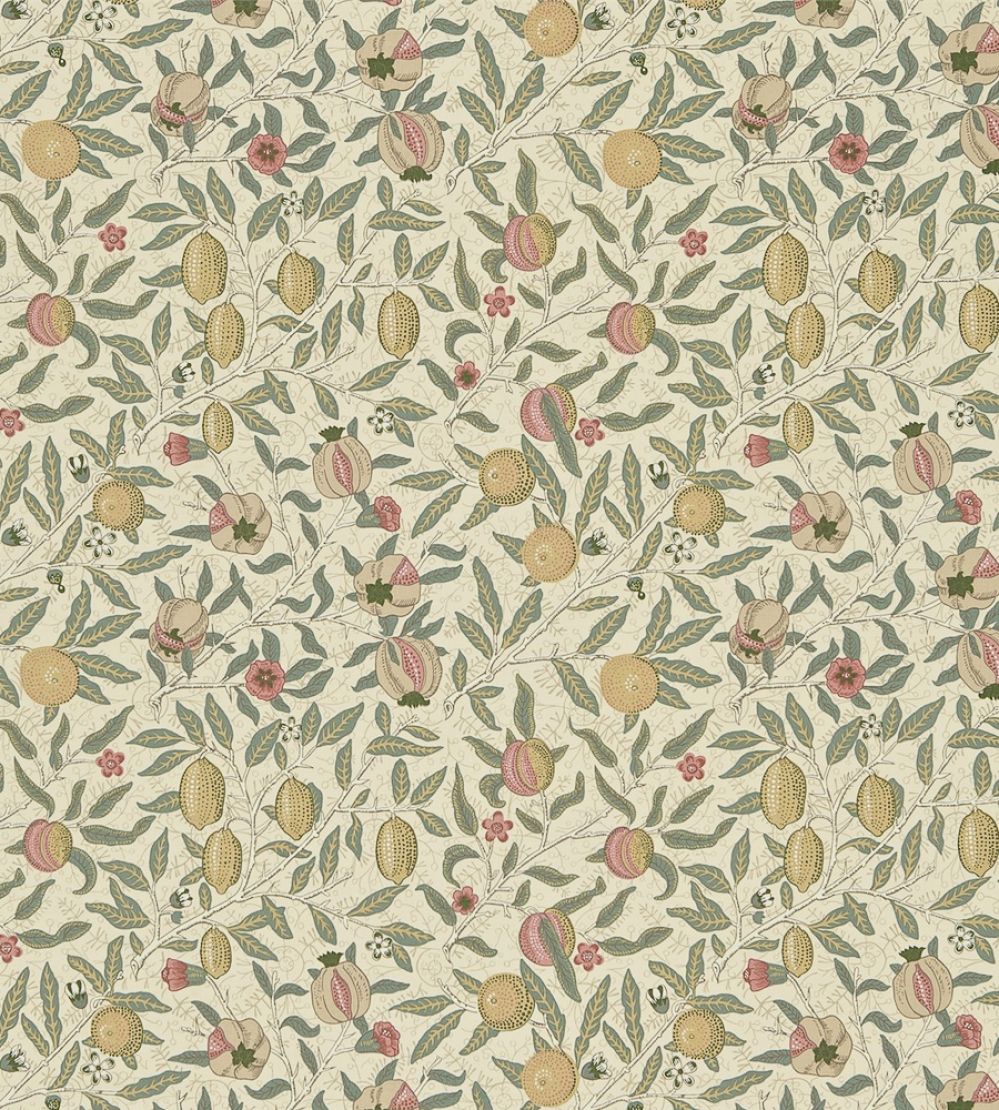 Fruit Fabric by Morris & Co Ivory/Teal