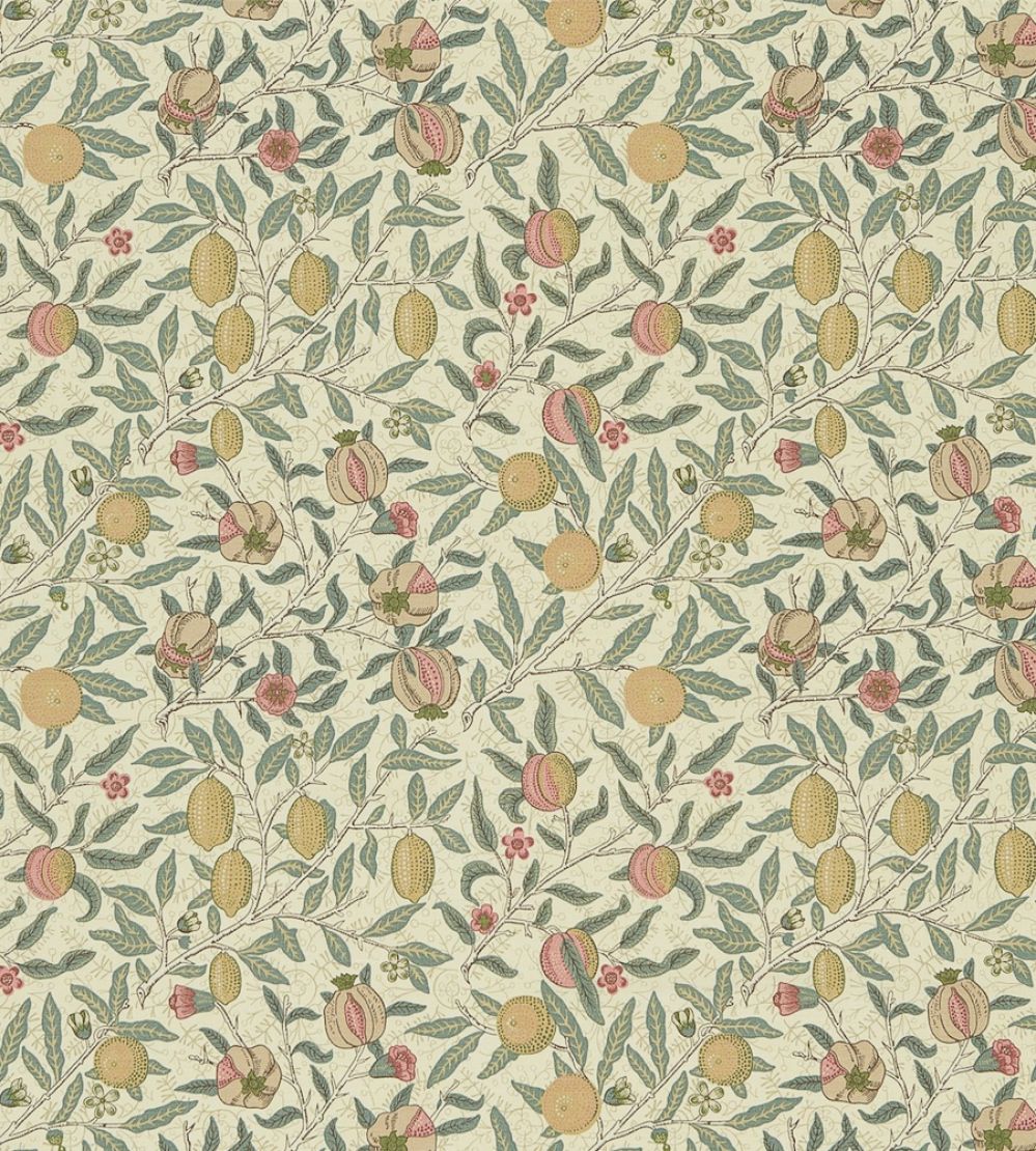 Fruit Fabric by Morris & Co Cream/Teal