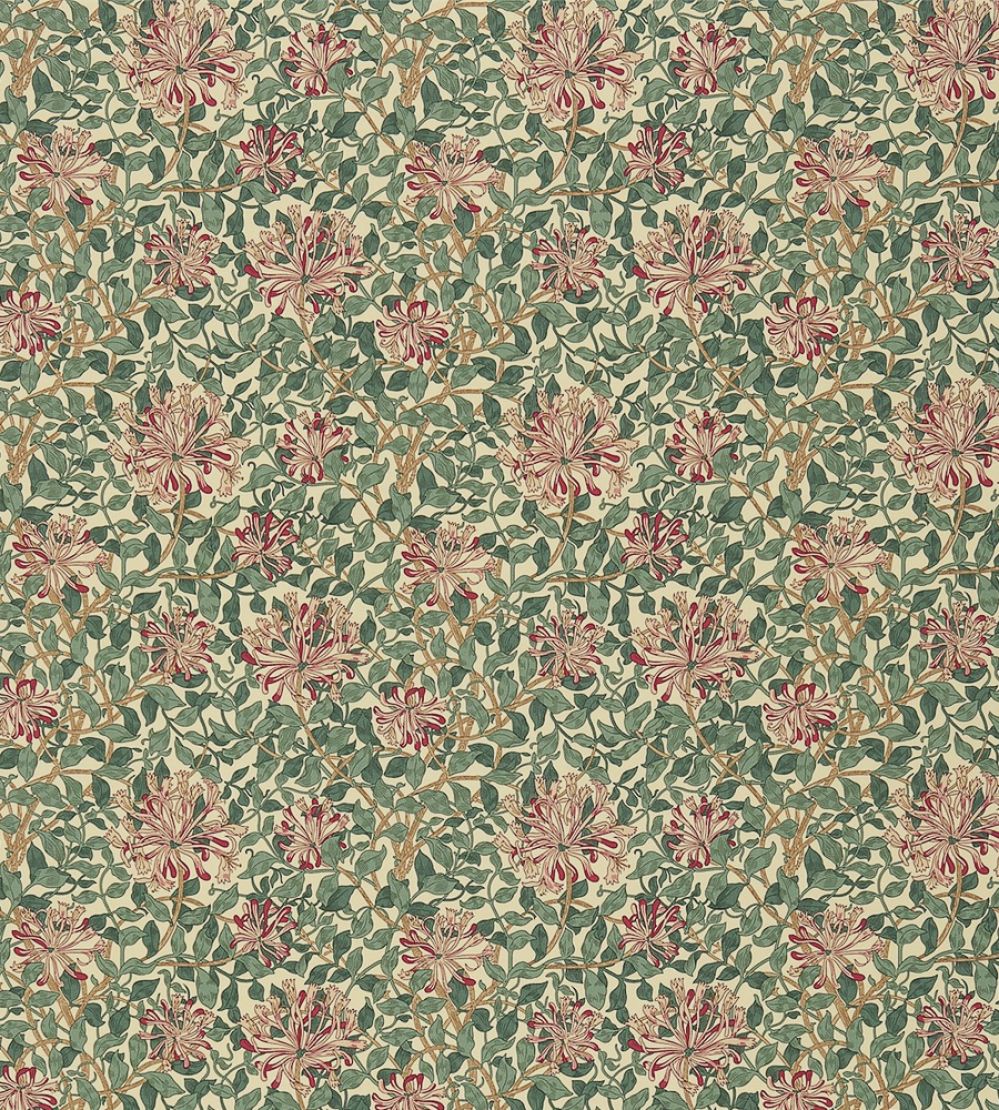 Honeysuckle Fabric by Morris & Co Cream/Wine