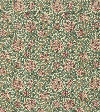 Honeysuckle Fabric by Morris & Co Cream/Wine