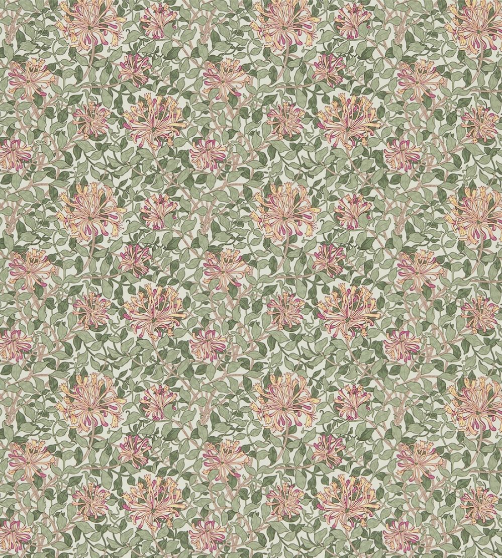 Honeysuckle Fabric by Morris & Co Chalk/Yellow