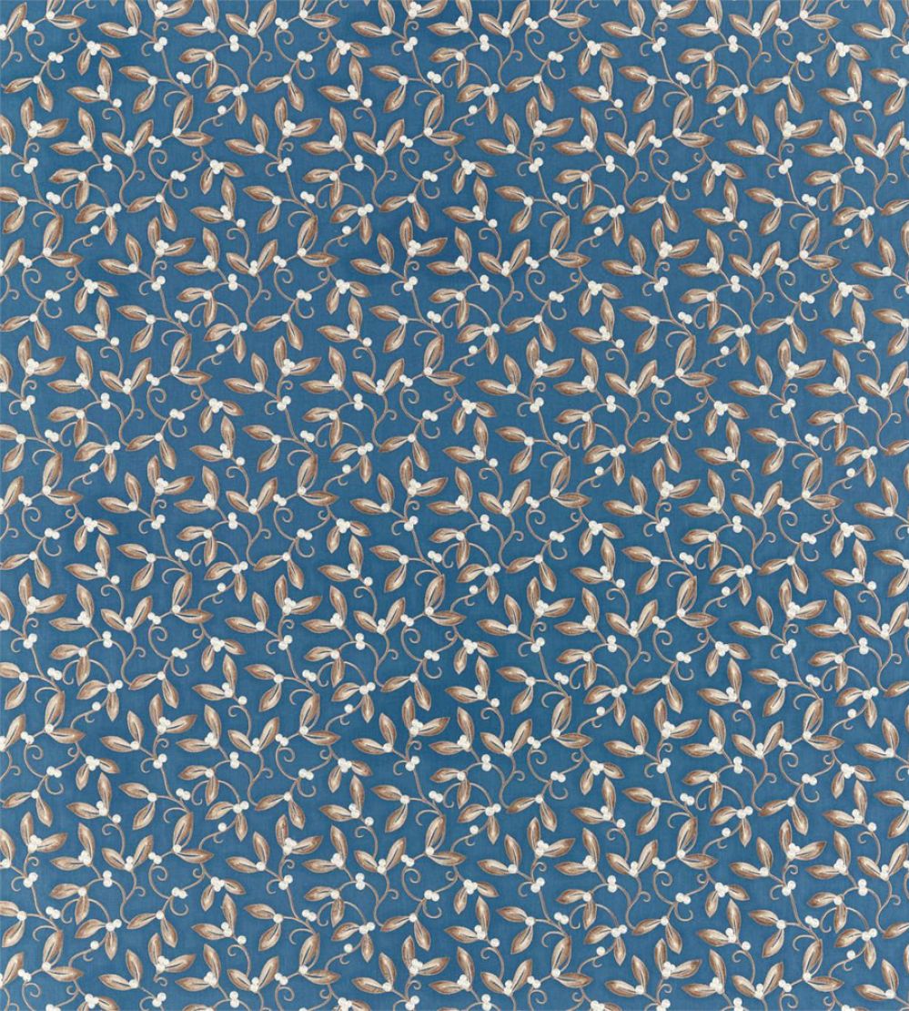 Mistletoe Embroidery Fabric by Morris & Co May Blue