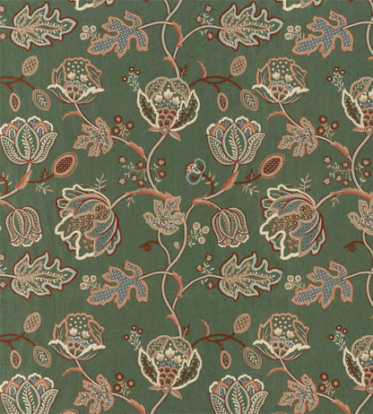 Theodosia Embroidery Fabric by Morris & Co Bottle Green